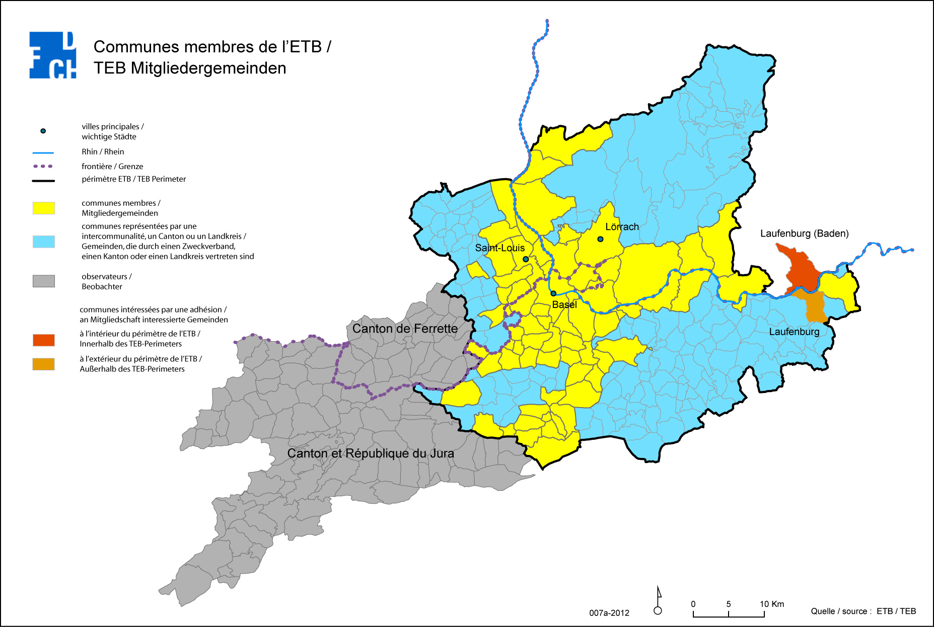 Karte Trinationaler Eurodistrict Basel